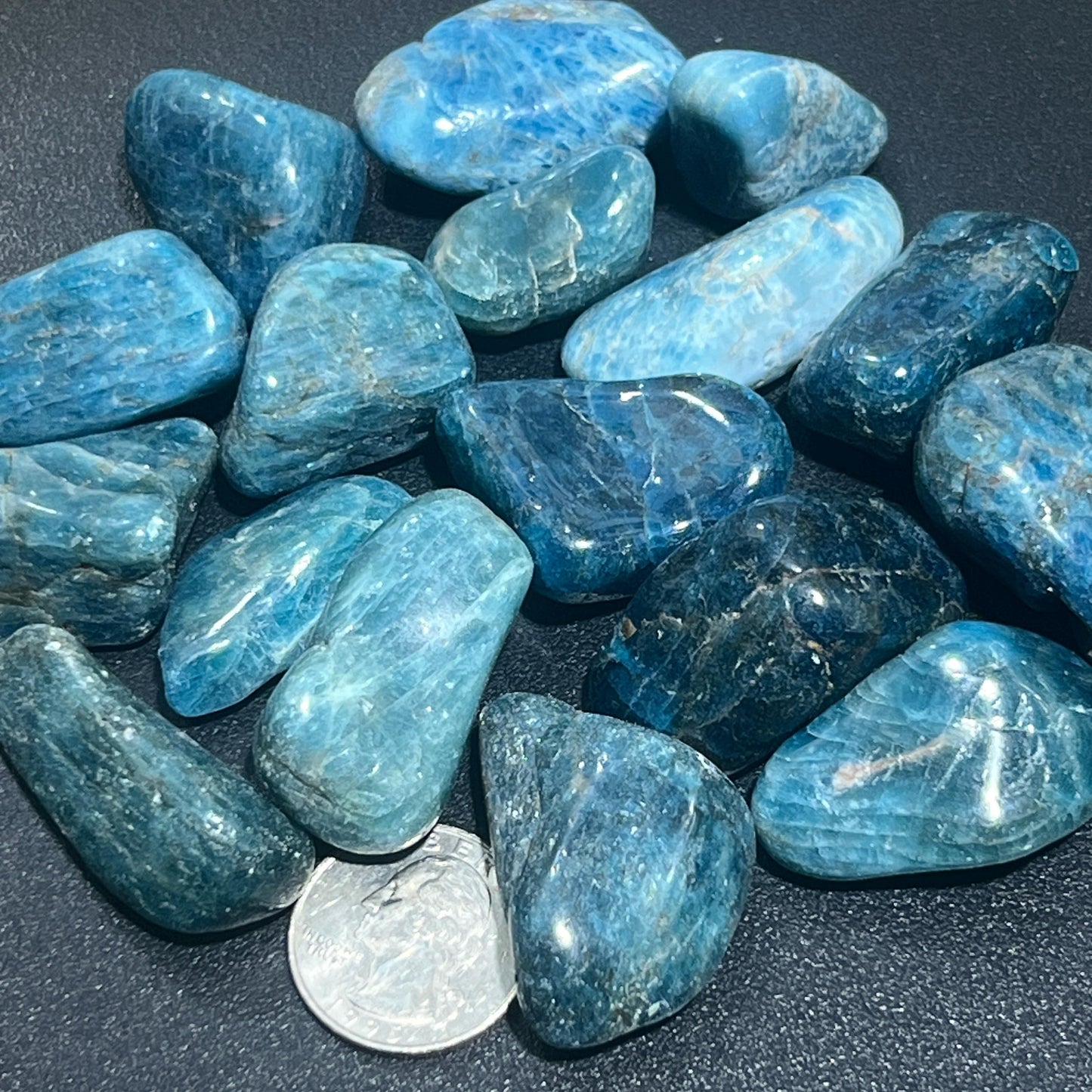 Extra Quality Blue Apatite Tumbled (By The Piece Or Pound) Gemstone Decor Wholesale Bulk Supply