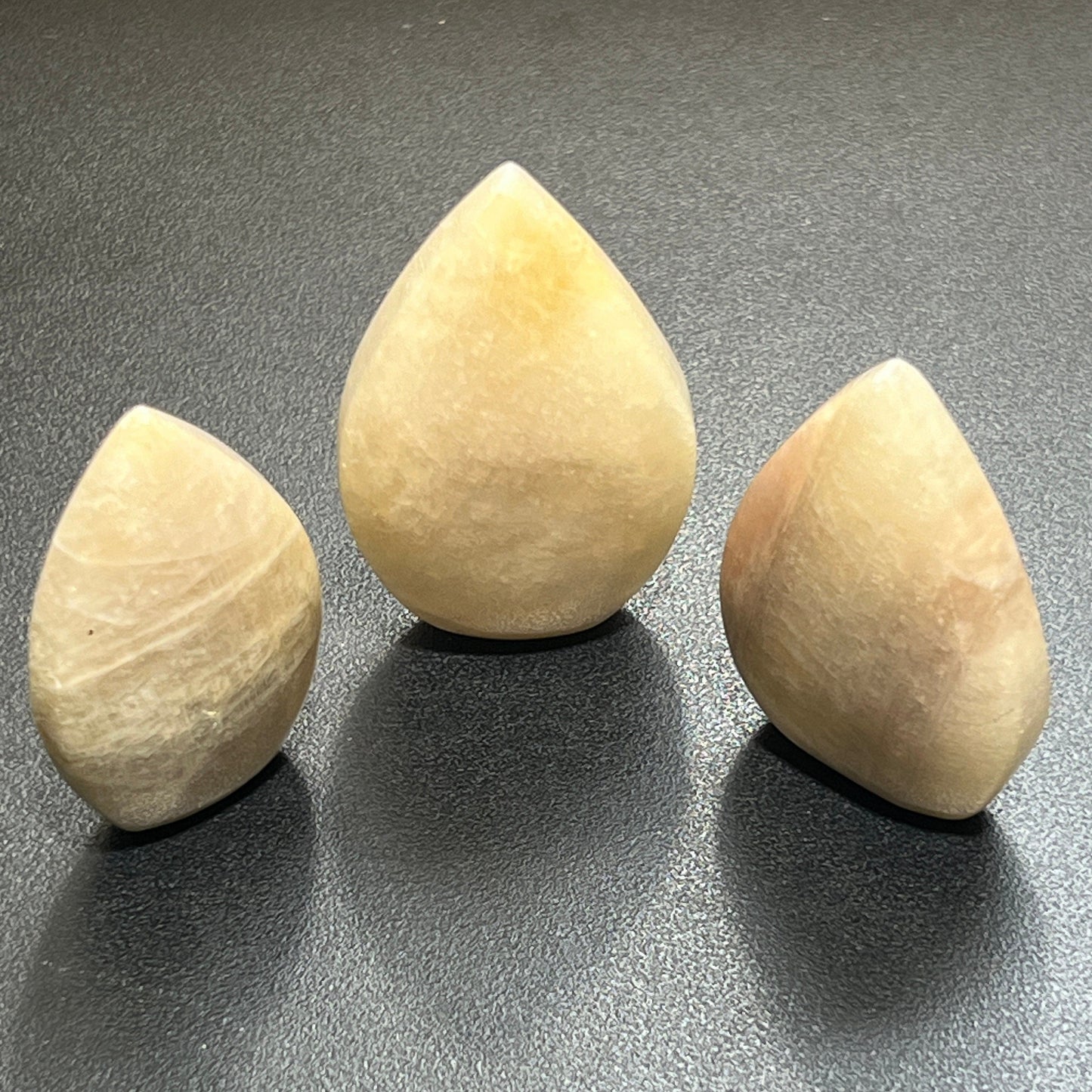 Flashy Peach Moonstone Crystal Flame Point Tower Carving Gemstone Statue Home Decor Supply