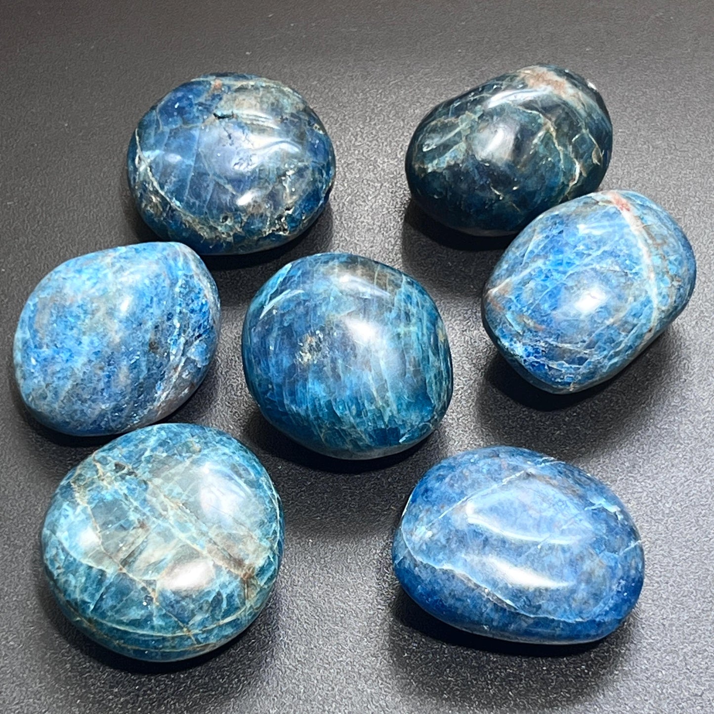 Blue Apatite Large Freeform Palm Stones (2 to 2.5 Inches) Polished Carving Gemstones