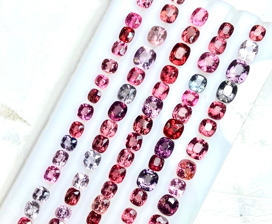 55 Carats Natural Mogok Spinel Loose Stones | Red Spinels | Pink Burma Spinel Deal