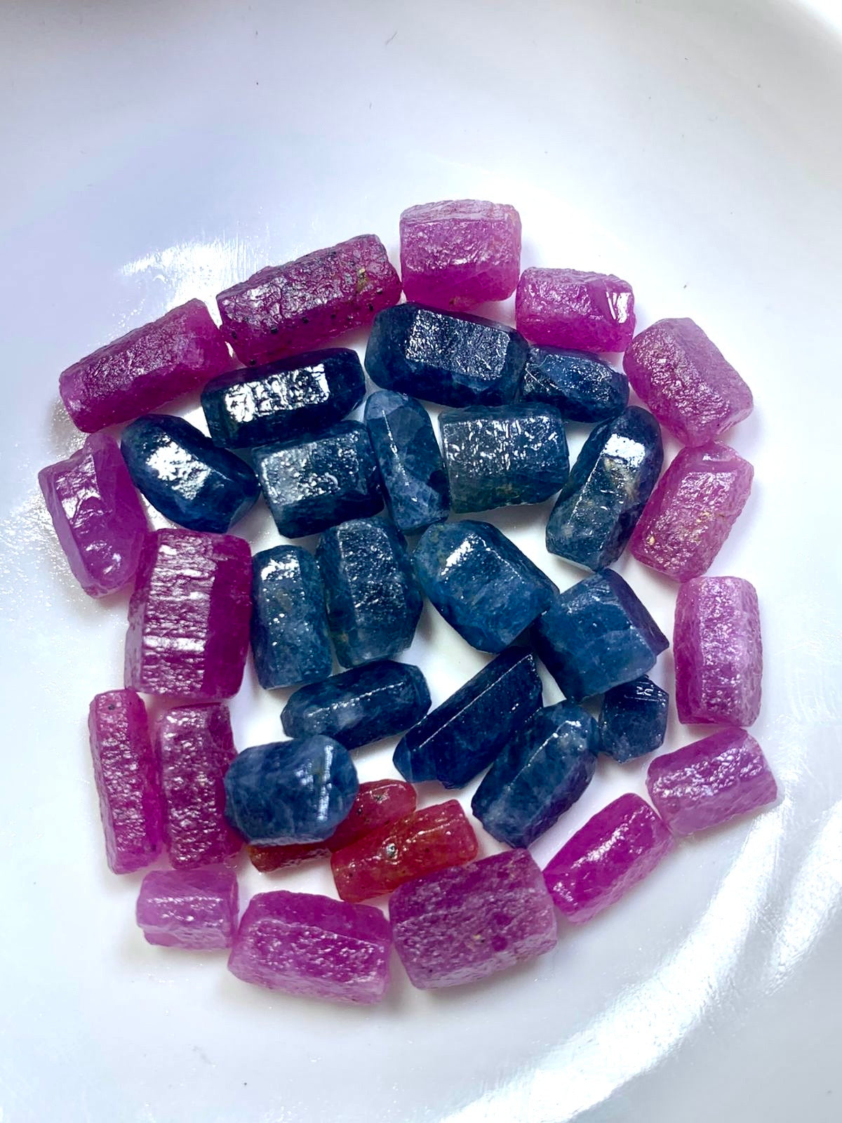 25 grams Raw Ruby and Blue sapphire Crystals Deal