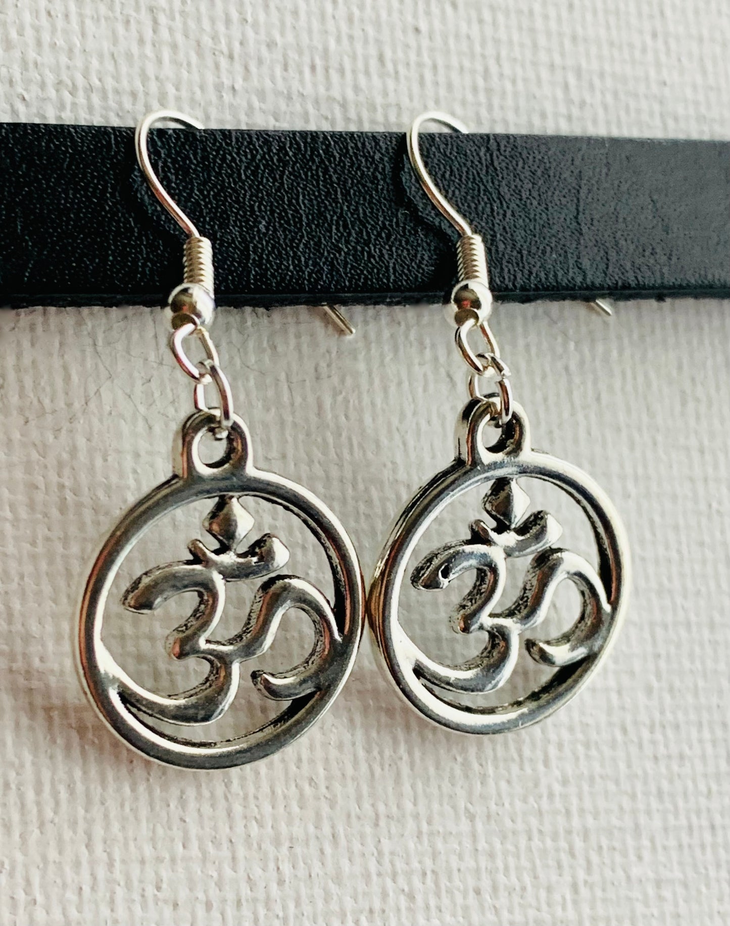 Om Handmade Silver Plated Earrings
