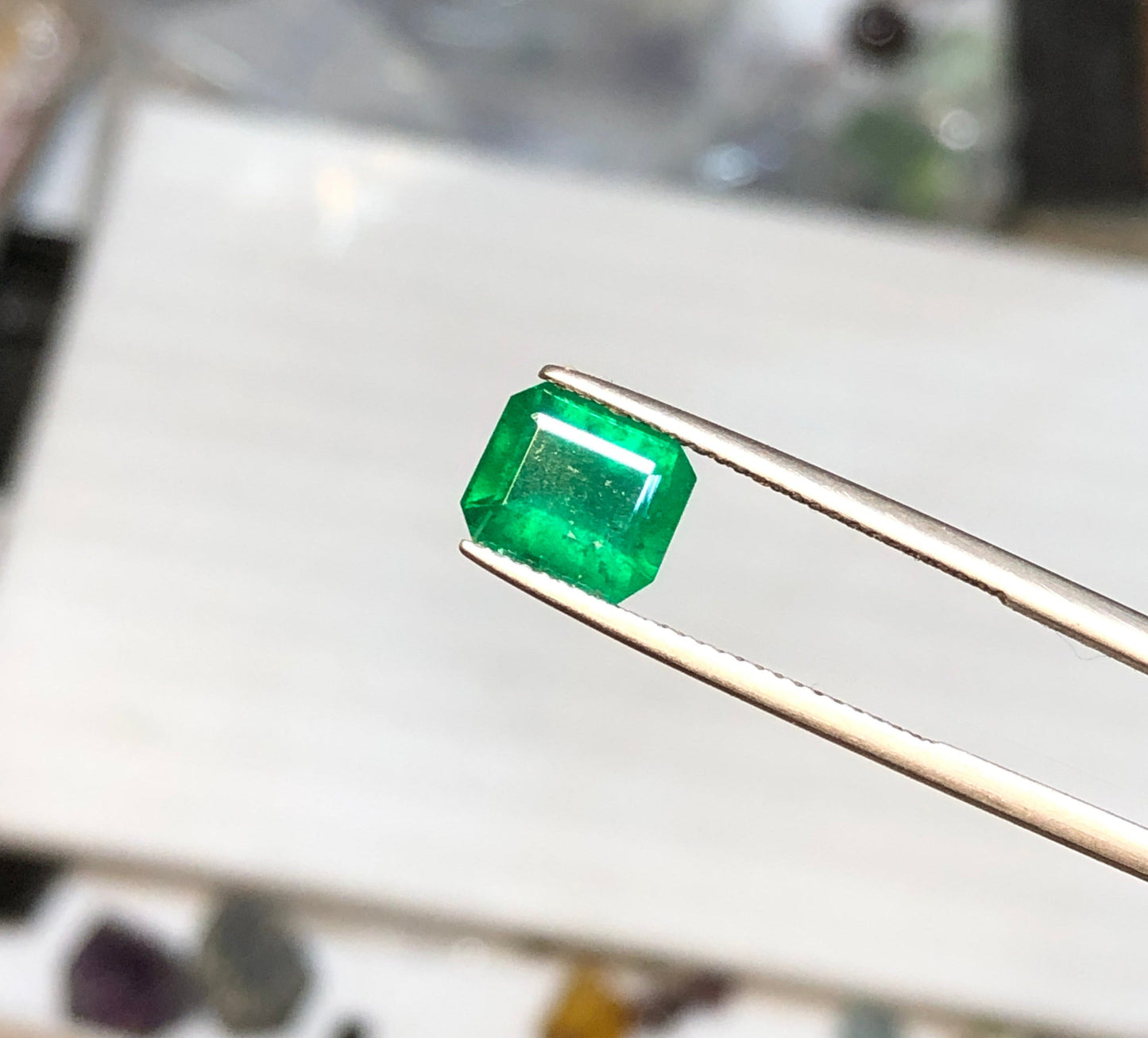 8.6 mm Octagonal Vivid Green Swat Emerald Loose Gem