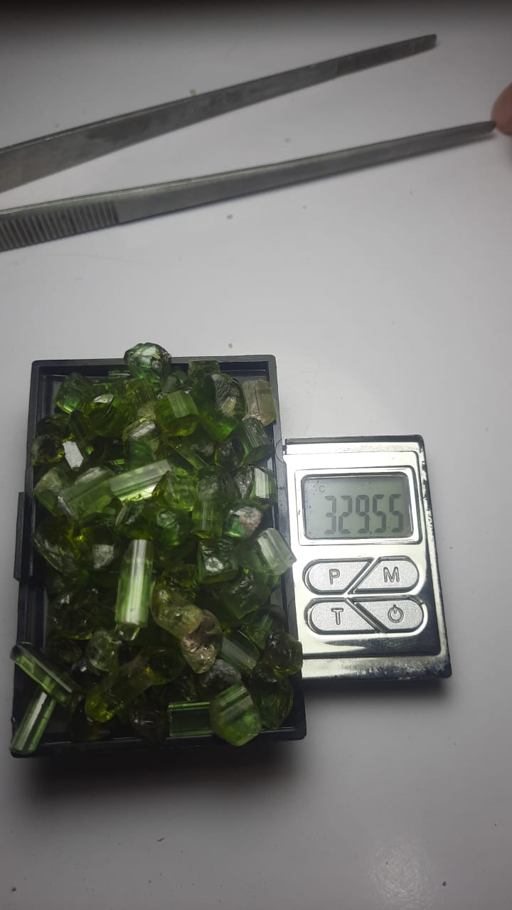 600 Carat Mint Green Tourmaline Crystals | Whole Sale Deal