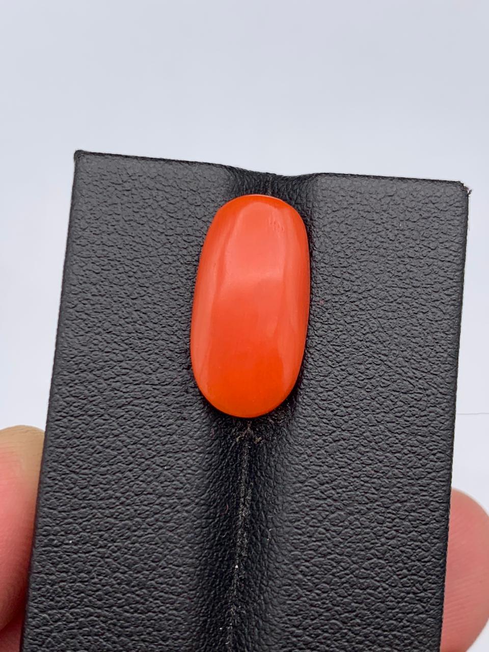 4.35 Carat Coral Oval Cabochon Loose Gemstone