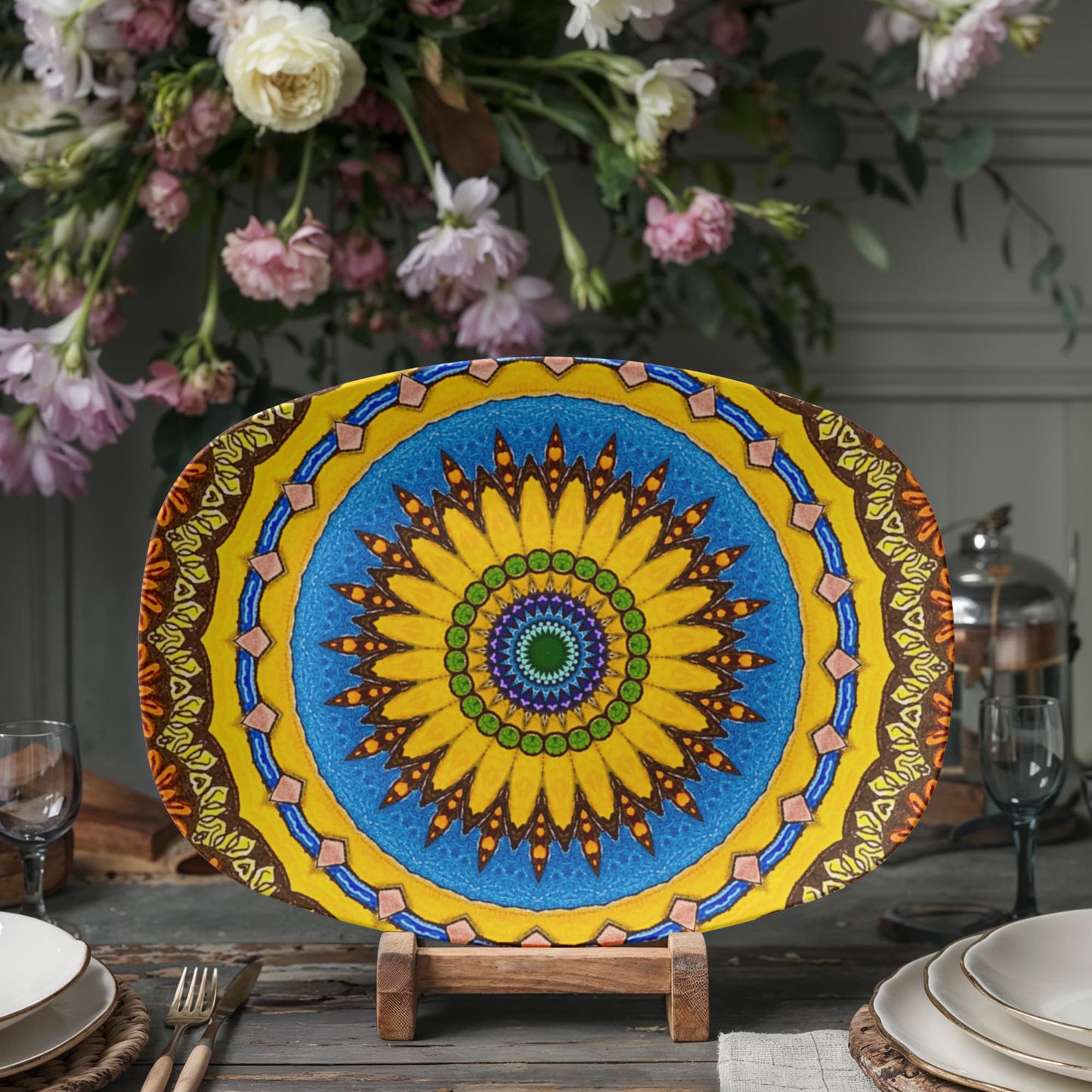 Joyful Mandala 10"x14" Platter