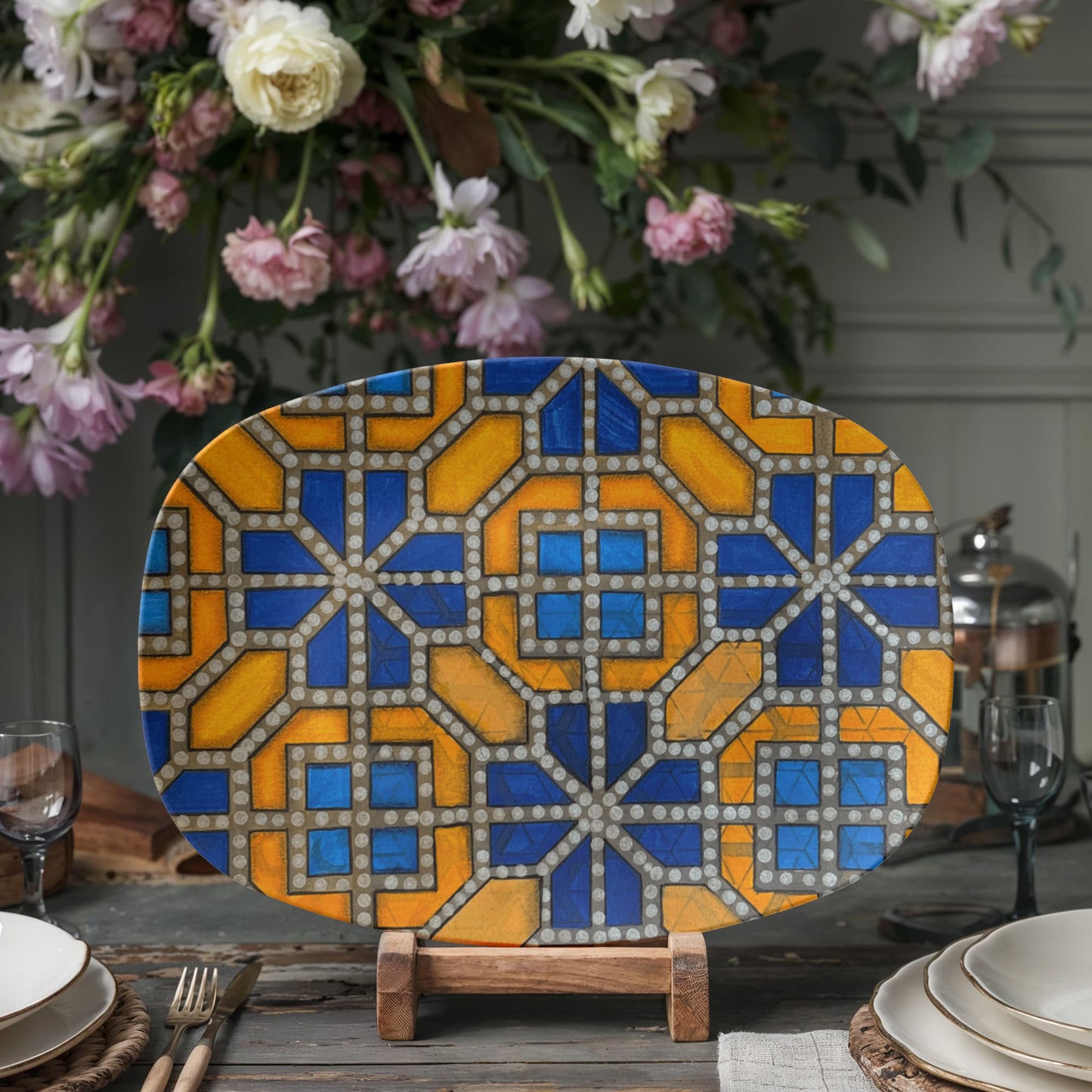 Mosaic Doodle 10"x14" Platter