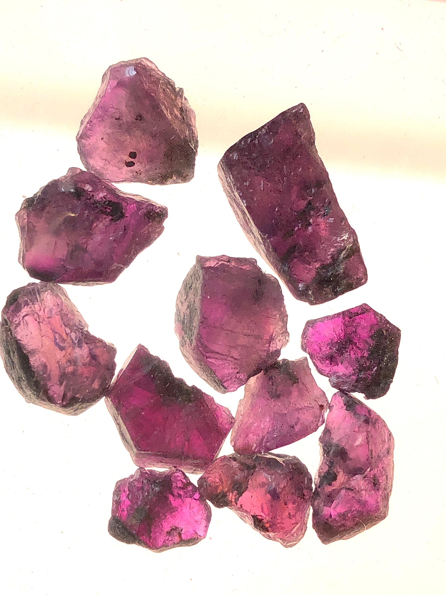 36.8 Carats Natural Uncut Purplish Pink Sapphire Crystals