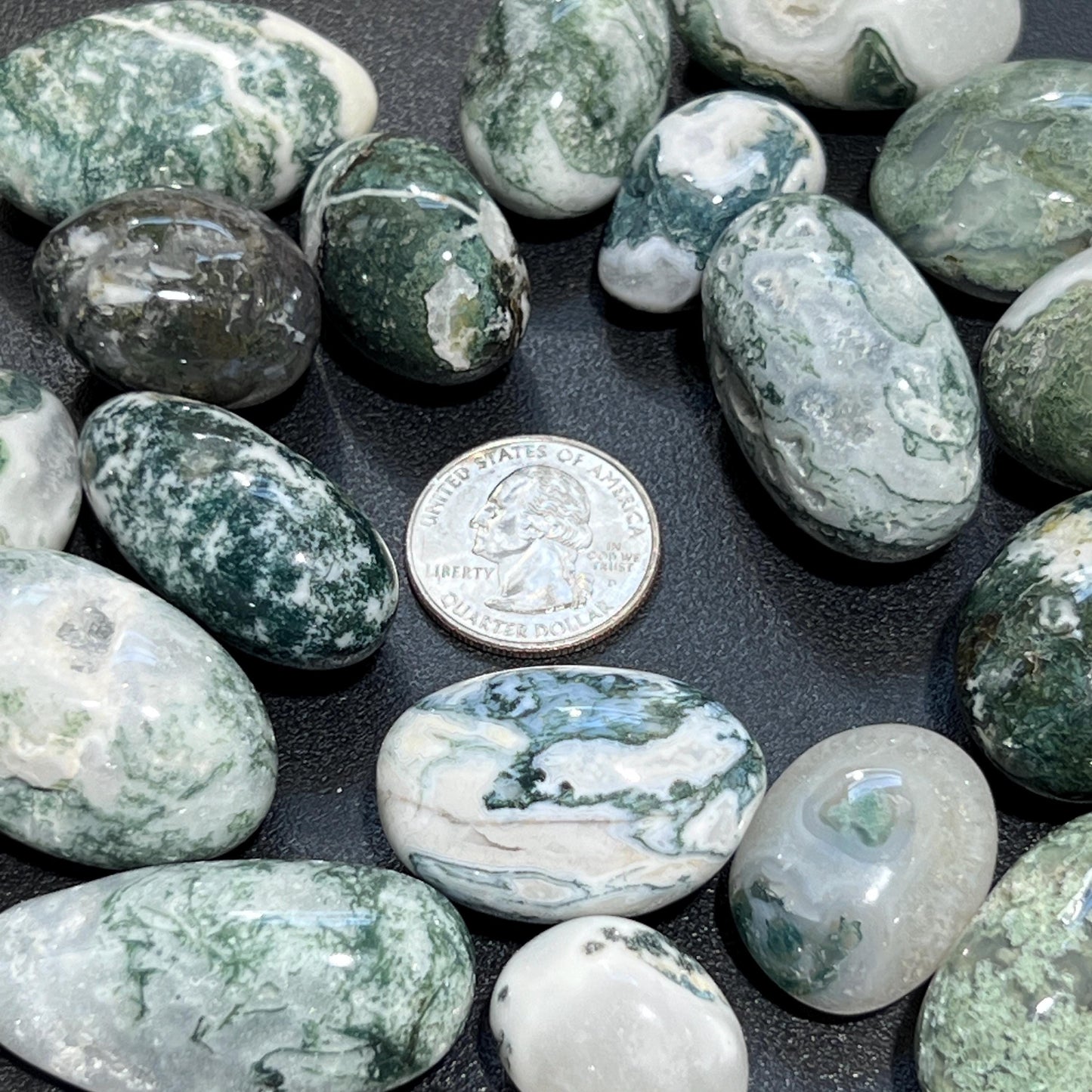 Moss & Tree Agate Tumbled Stones Mixed Quality (By The Piece or Pound) Bulk Wholesale Lot