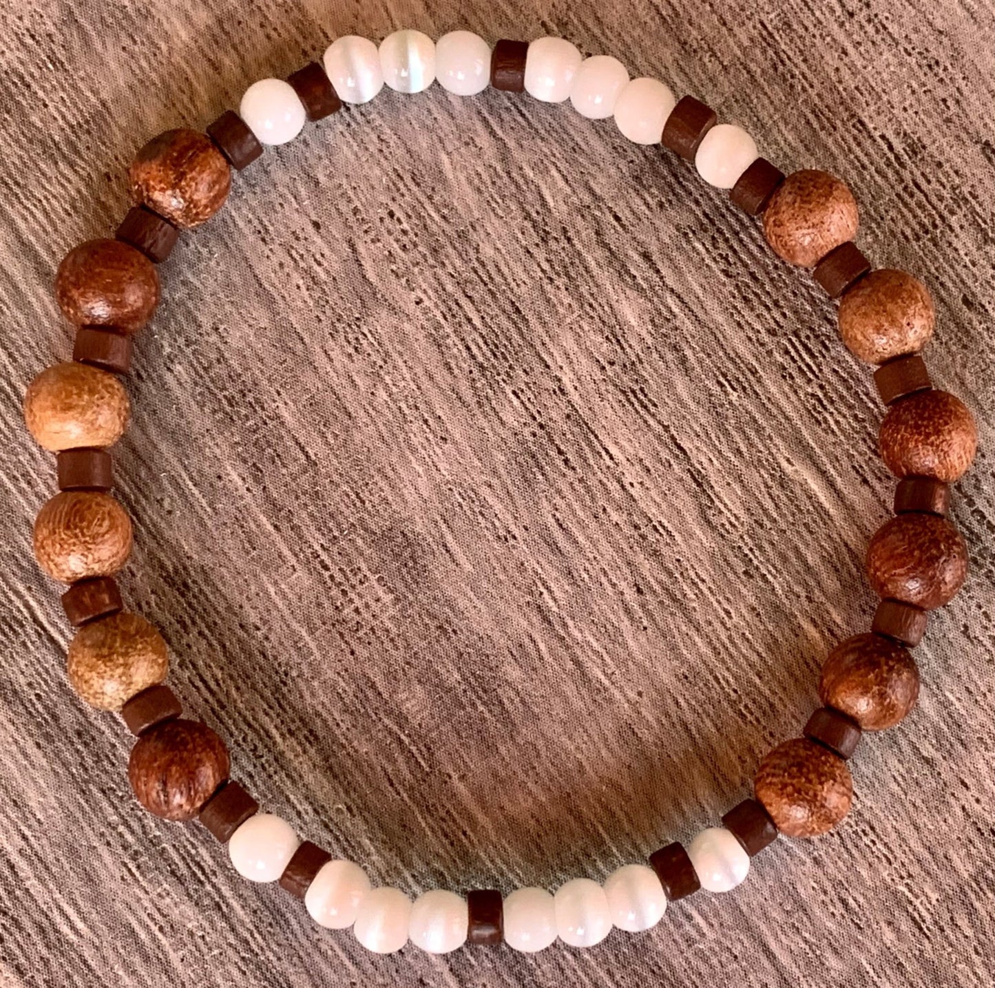 Jordan Handmade Cats Eye and Wood Expandable Bracelet - Born Mystics