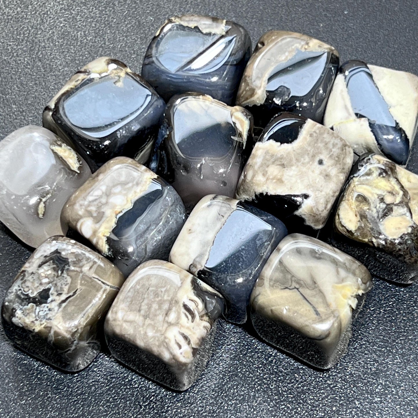 Volcanic Agate Tumbled (UV Reactive)(By The Piece Or Pound) Bulk Wholesale Supply