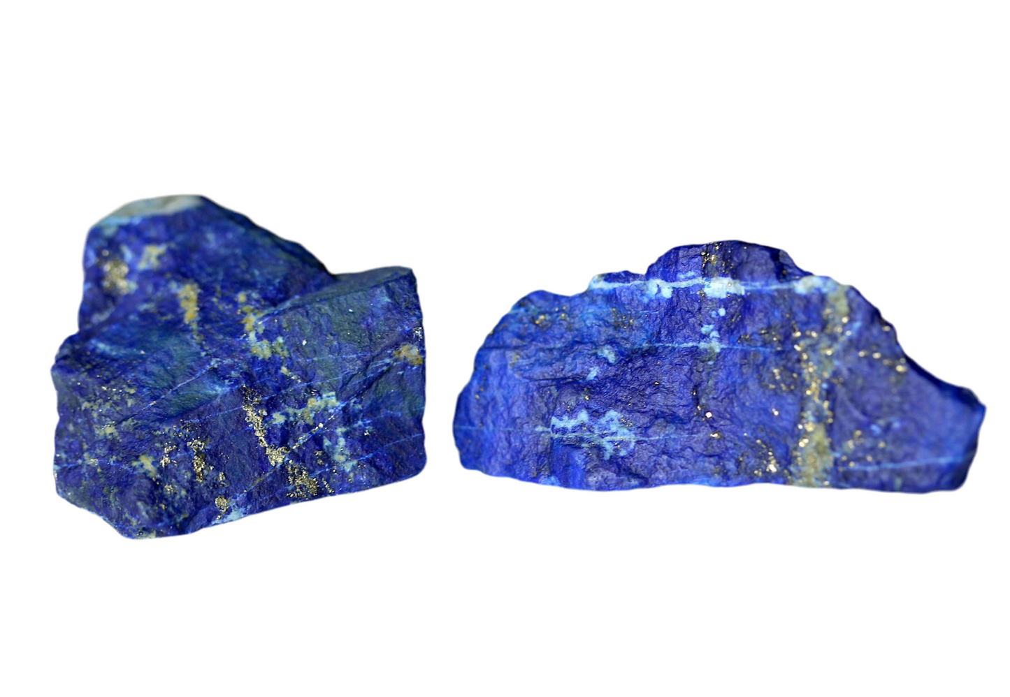 2 Pieces Rough Lapis Lazuli with Golden Pyrite