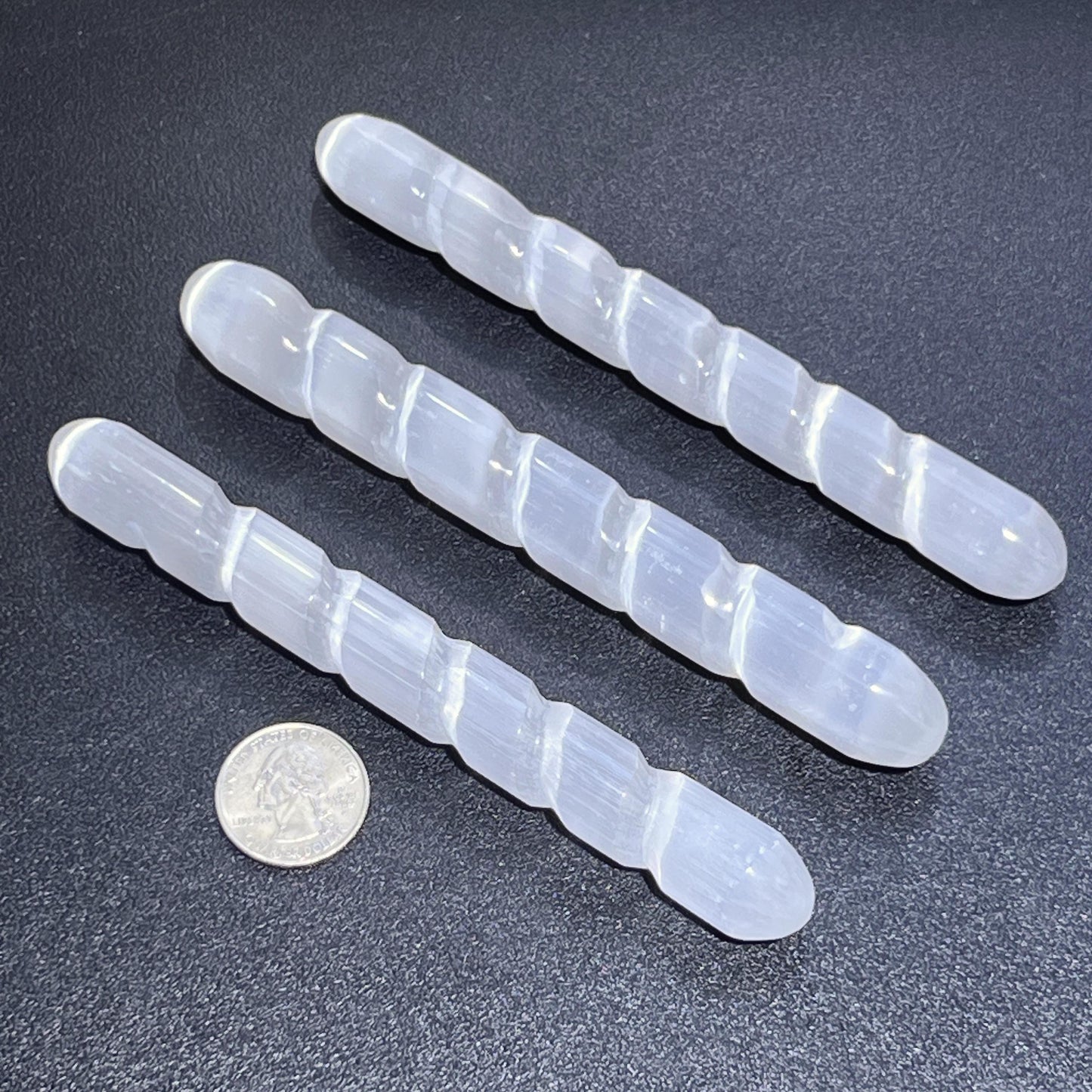 Selenite Crystal Spiral Wand (5-6 Inches) Gemstone Decor Carving Supply