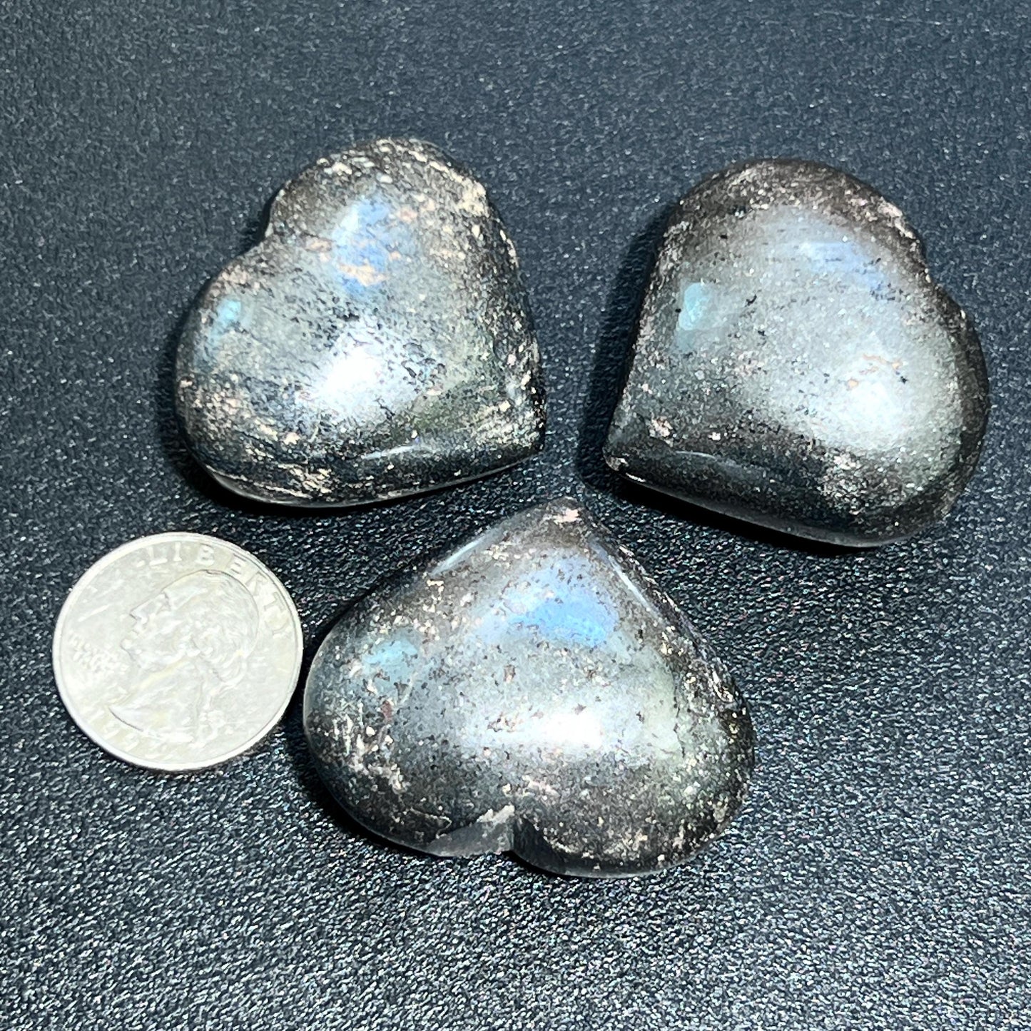 Hematite Puffy Heart Polished Carving Wholesale