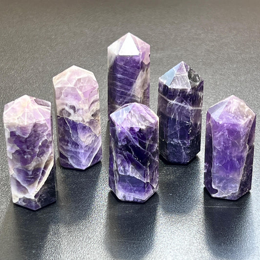 Banded Purple Amethyst Crystal Point Tower Obelisk Carving Wholesale
