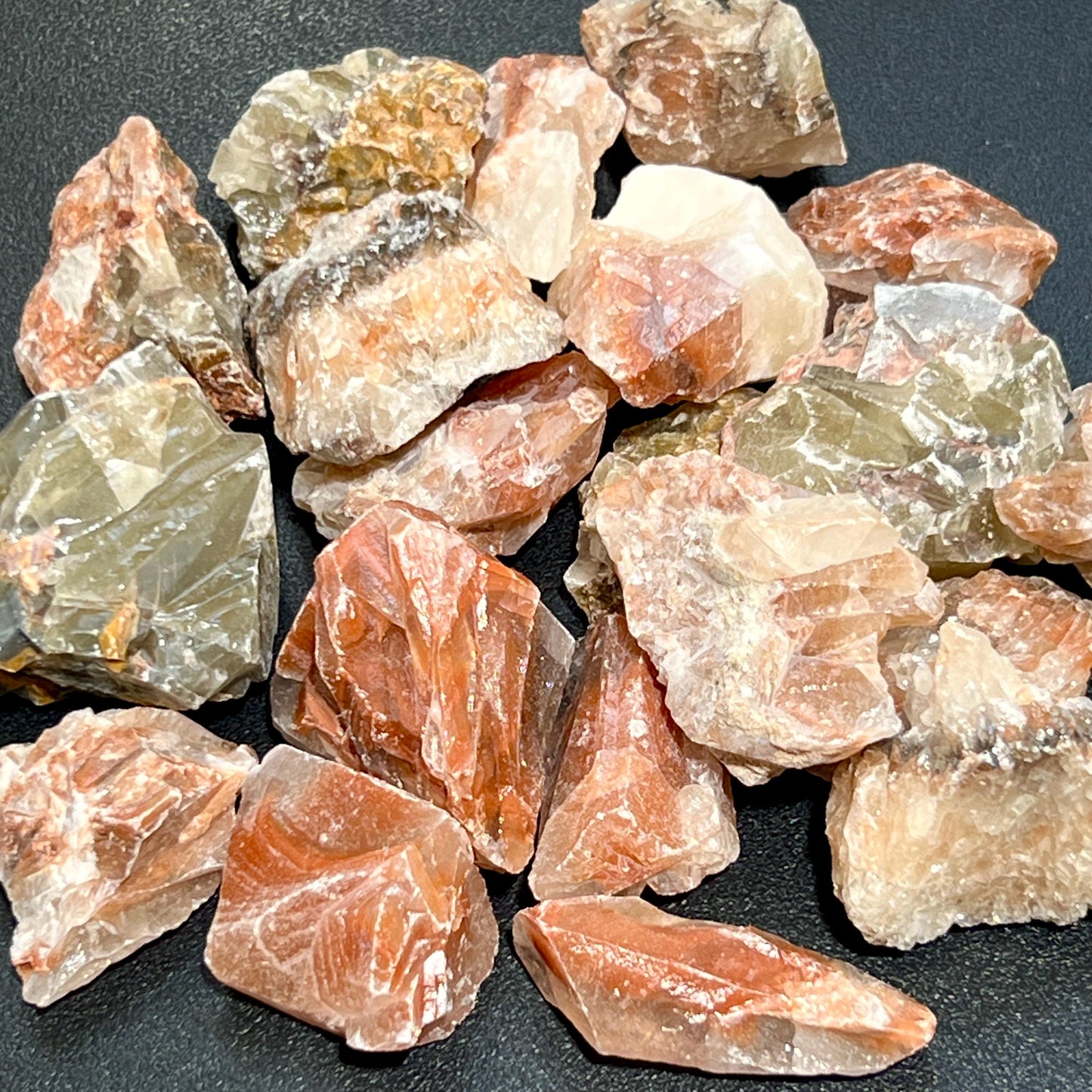 Mixed Color Red Green Calcite Crystal Rough Raw Stones (By The Piece or Pound) Wholesale