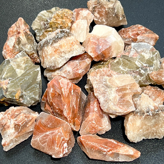 Mixed Color Red Green Calcite Crystal Rough Raw Stones (By The Piece or Pound) Wholesale