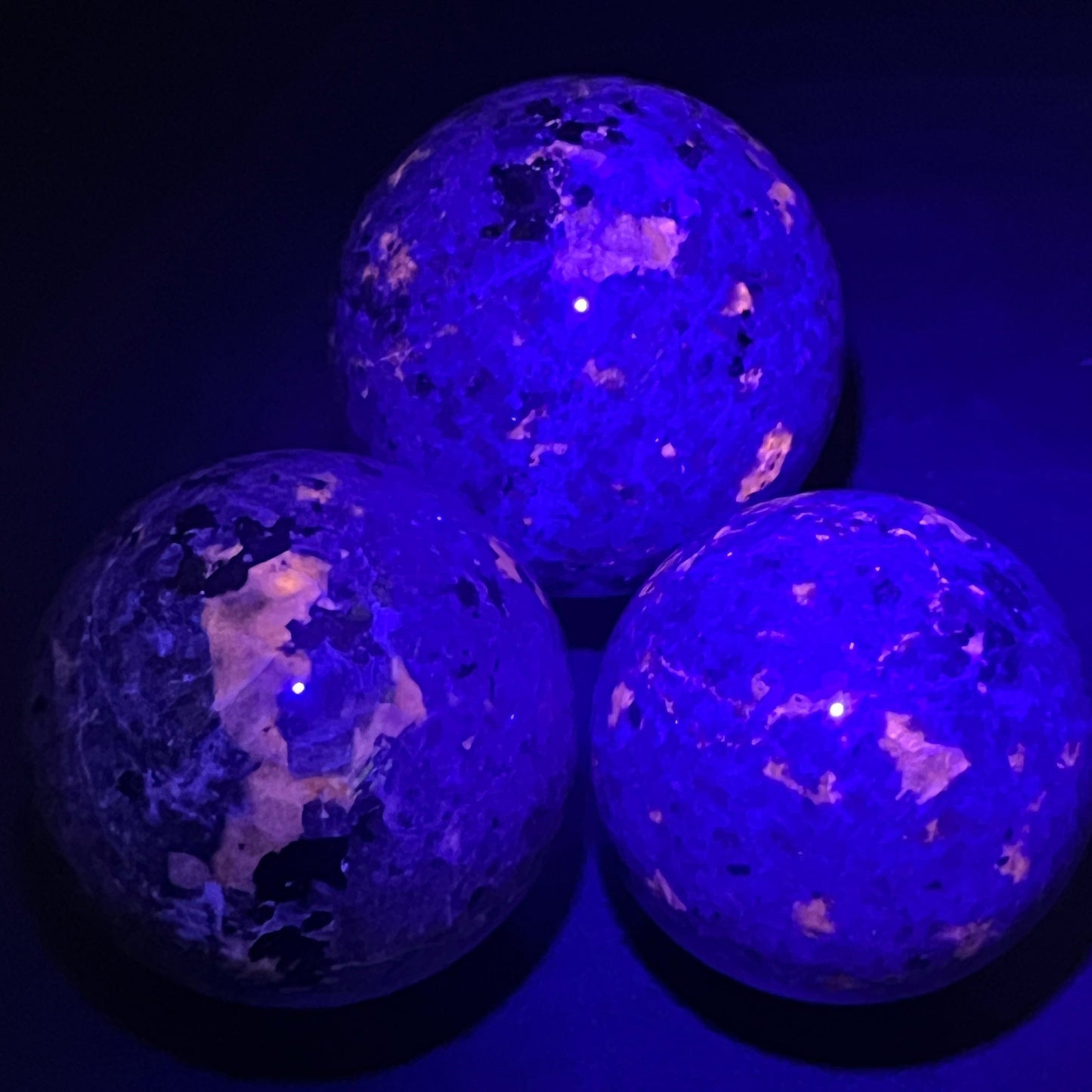 Large Syenite Polished Spheres (UV Reactive) Wholesale Carvings