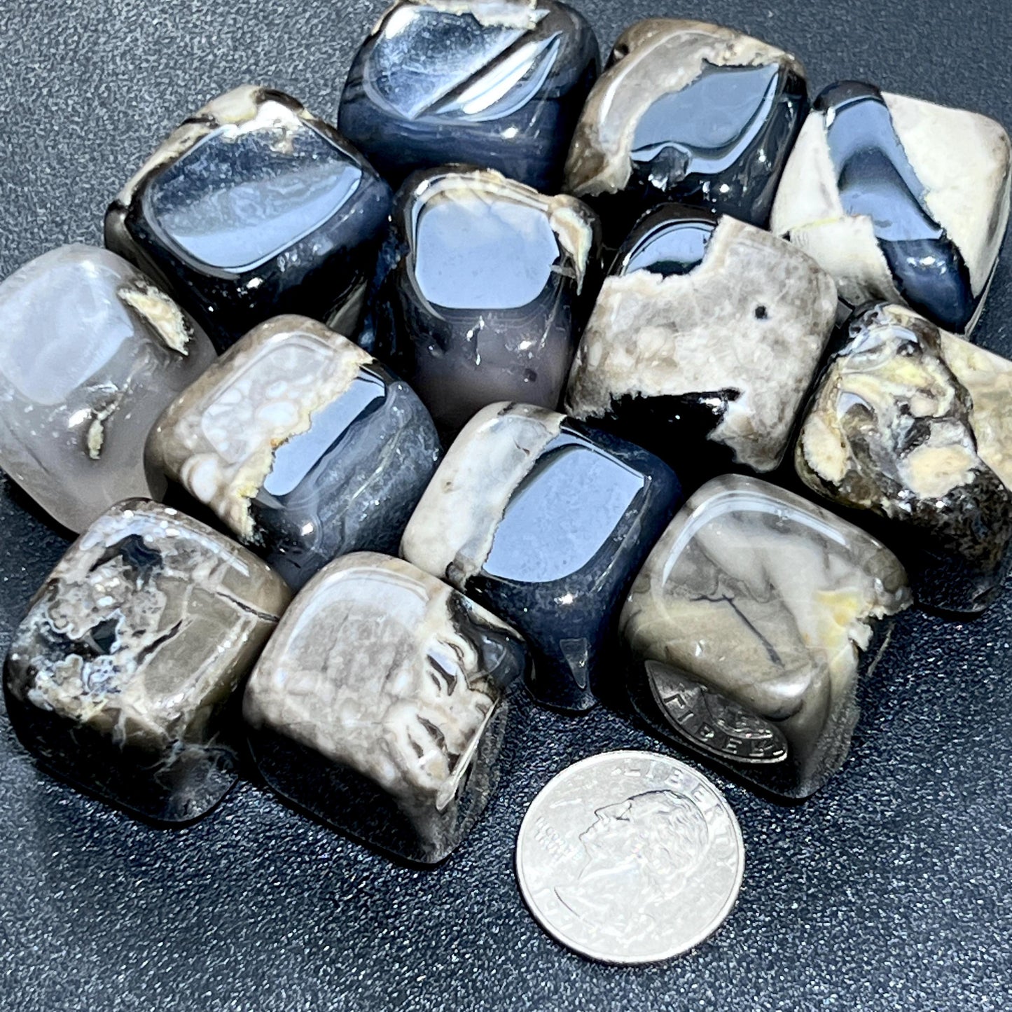 Volcanic Agate Tumbled (UV Reactive)(By The Piece Or Pound) Bulk Wholesale Supply