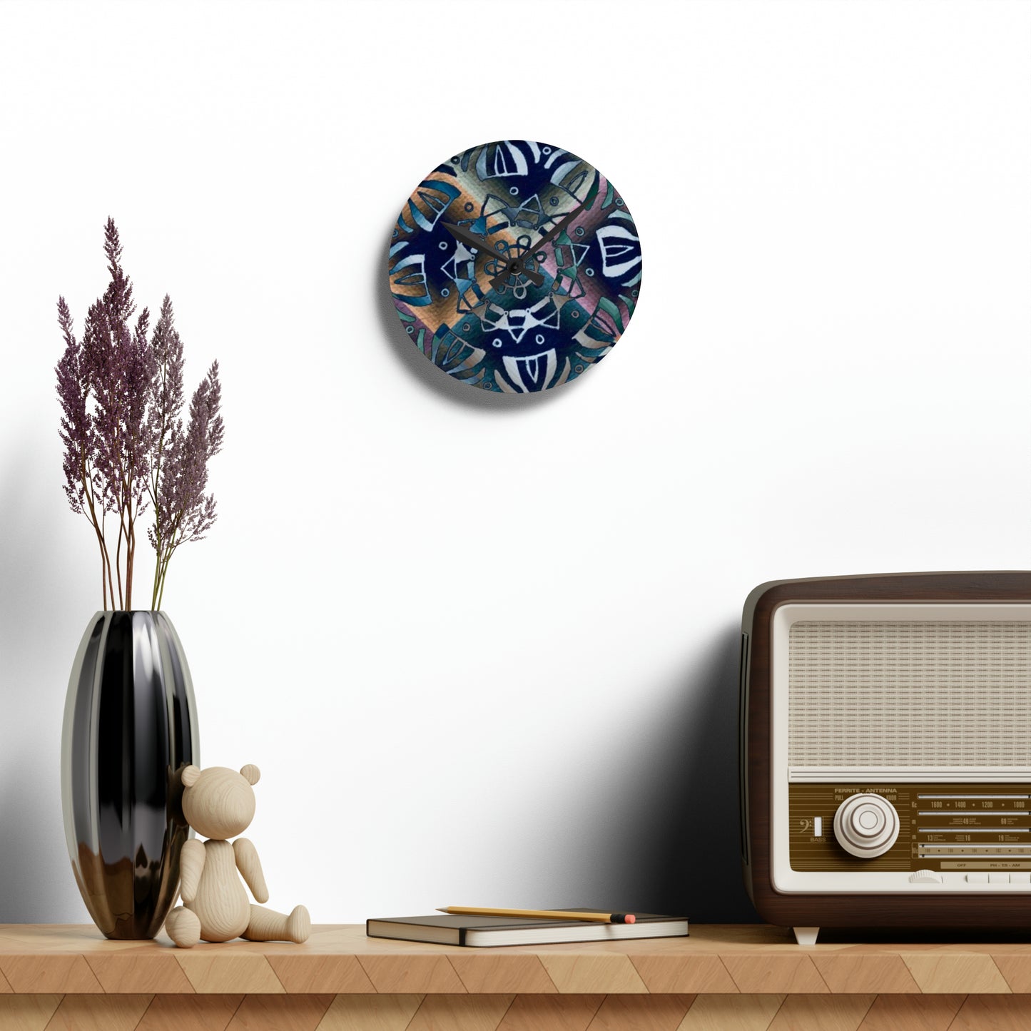 Mandala Acrylic Wall Clock