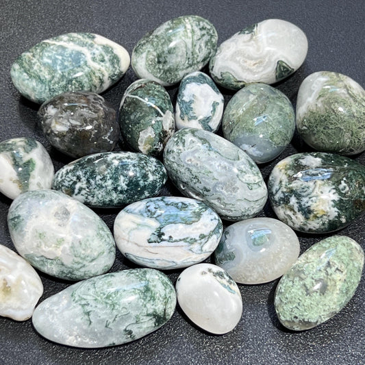 Moss & Tree Agate Tumbled Stones Mixed Quality (By The Piece or Pound) Bulk Wholesale Lot
