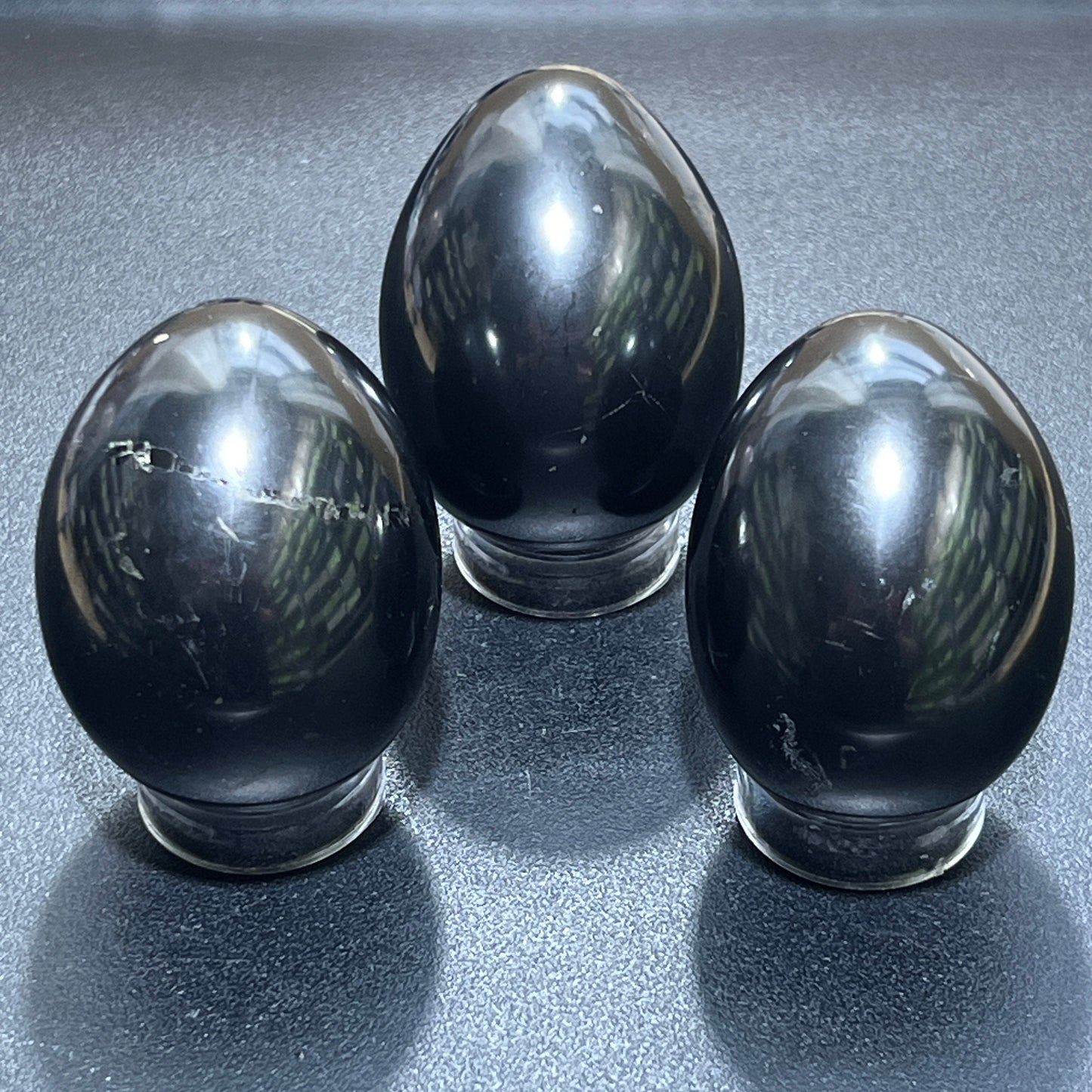 Black Shungite Polished Egg Carving Wholesale