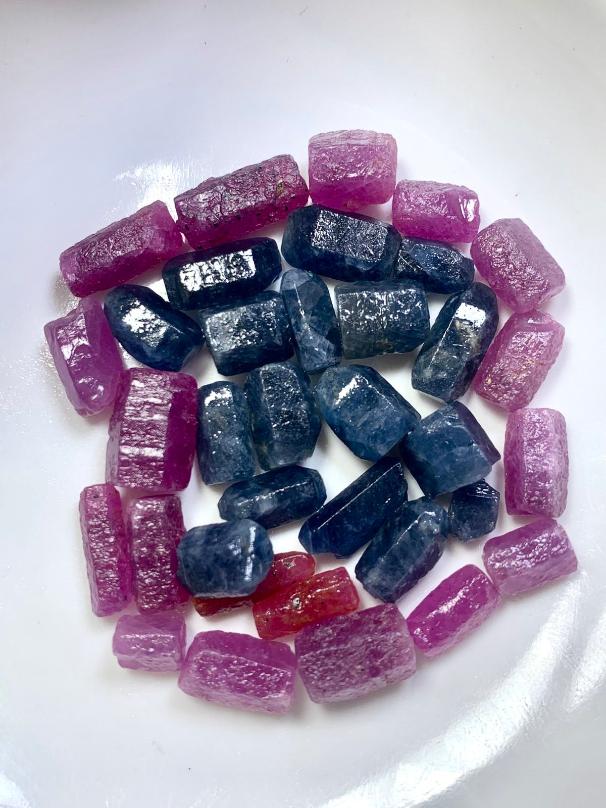 25 grams Raw Ruby and Blue sapphire Crystals Deal