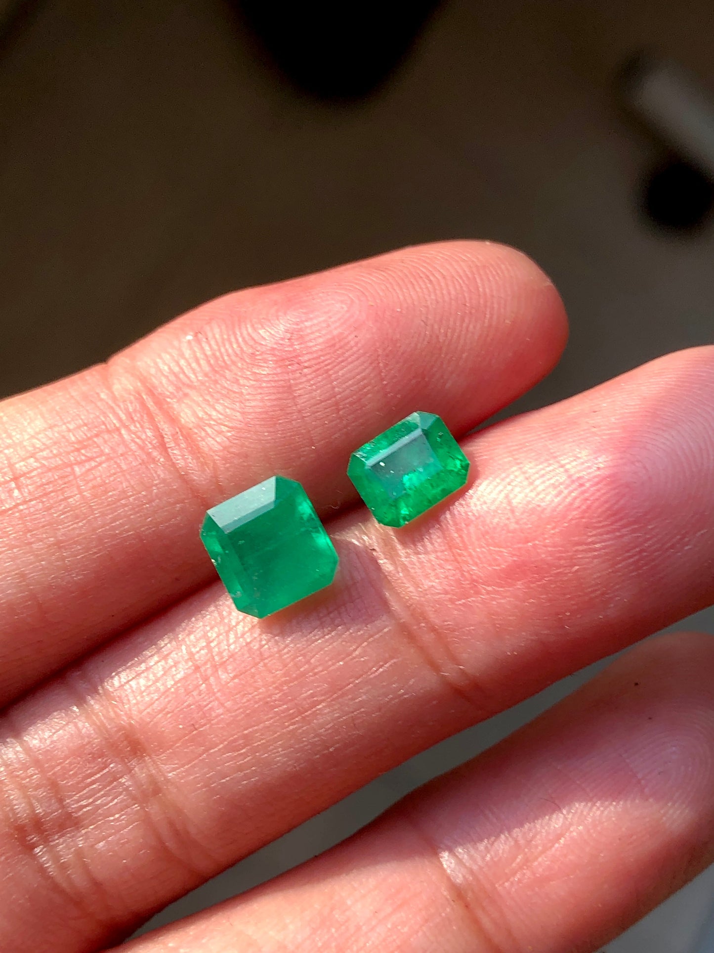 2 pieces vivid Green Swat Emerald Loose Stones