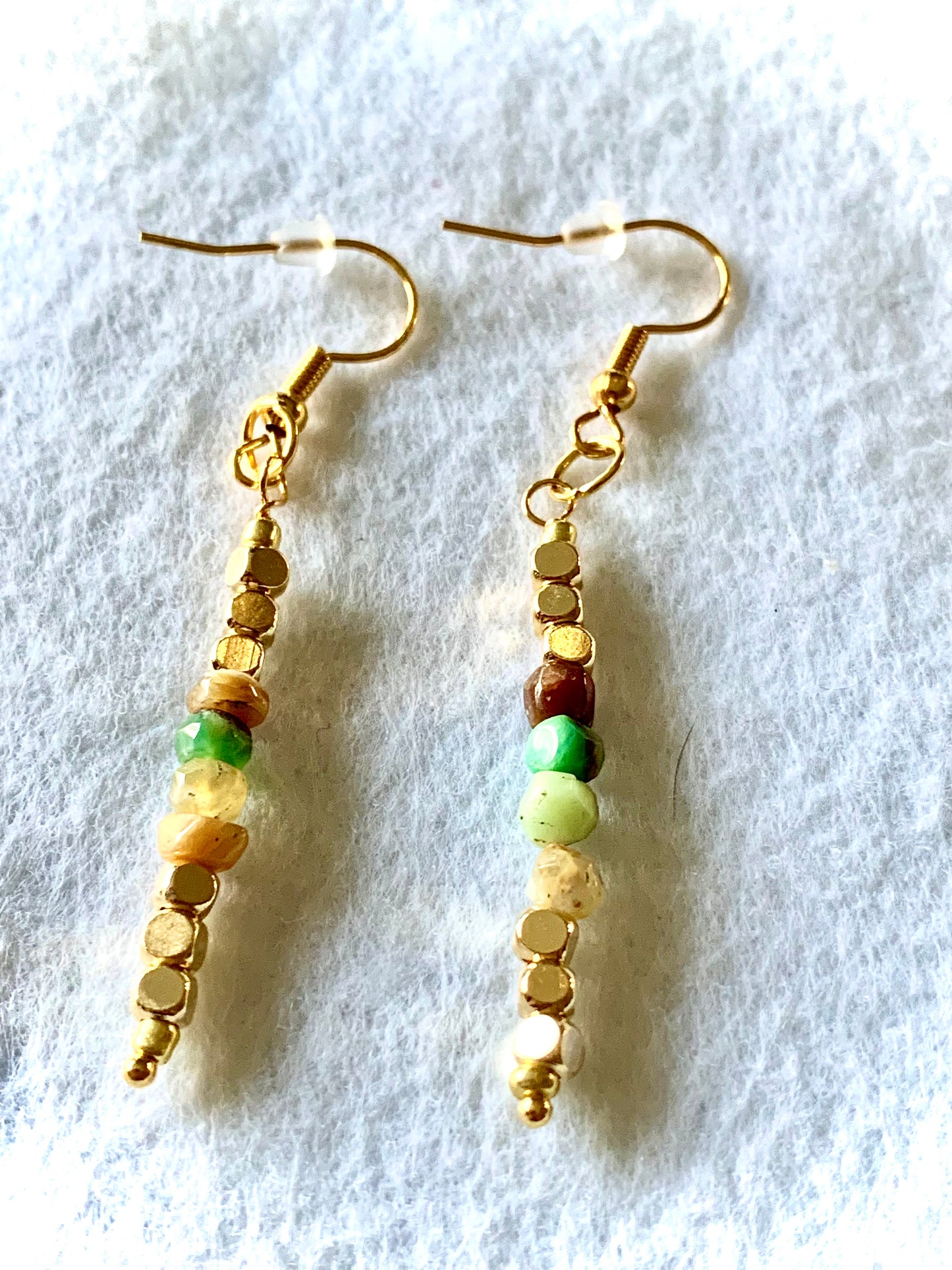 Abby Handmade Raw Emerald Earrings