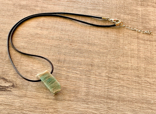 Art Handmade Amazonite Crystal Cord Necklace