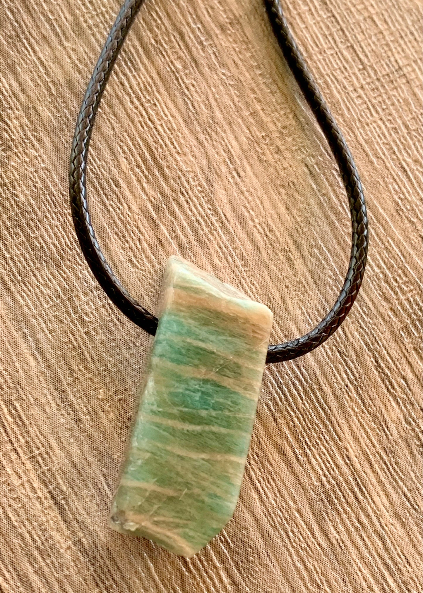 Art Handmade Amazonite Crystal Cord Necklace