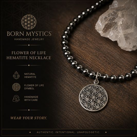 Flower of Life Hematite Necklace