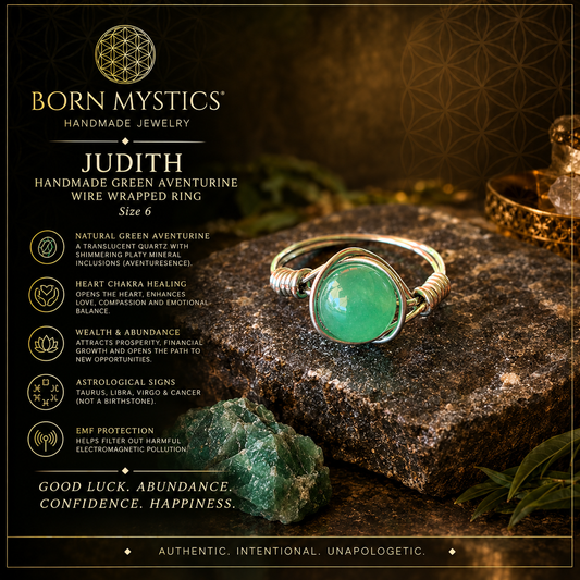 Judith Green Aventurine Wire Wrapped Ring | Born Mystics