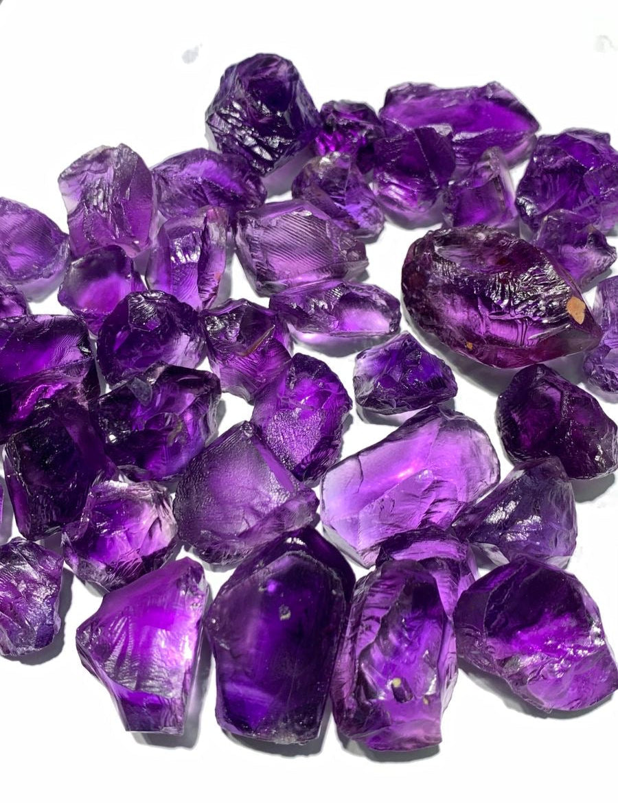 1 KG Facet Rough Amethyst Bulk Deal | Facet Grade Raw Amethyst for Faceting