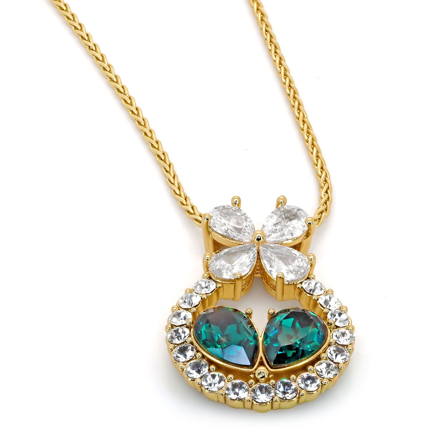 Emerald Heart Pendant Necklace