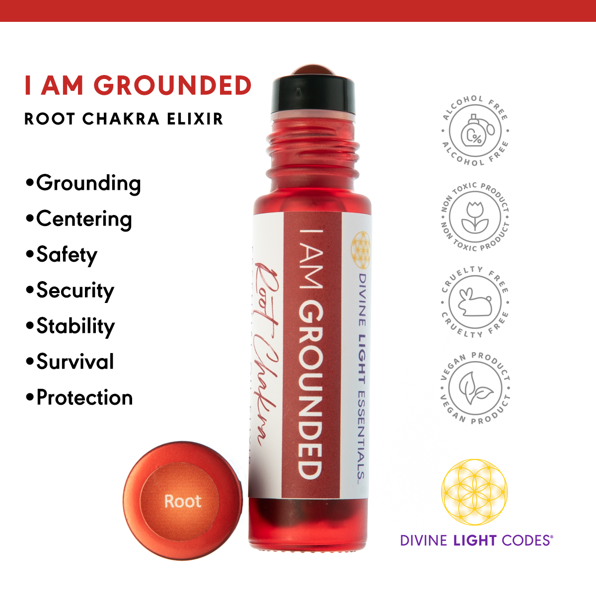 I Am Grounded Essential Oil Elixir - Root Chakra -  Safety - Security - Stability