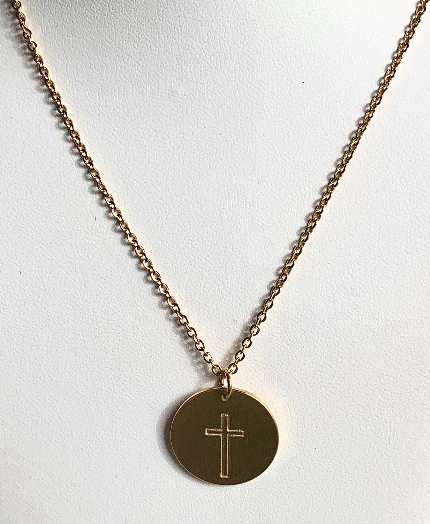 Faith Coin Pendant with Engraved Cross