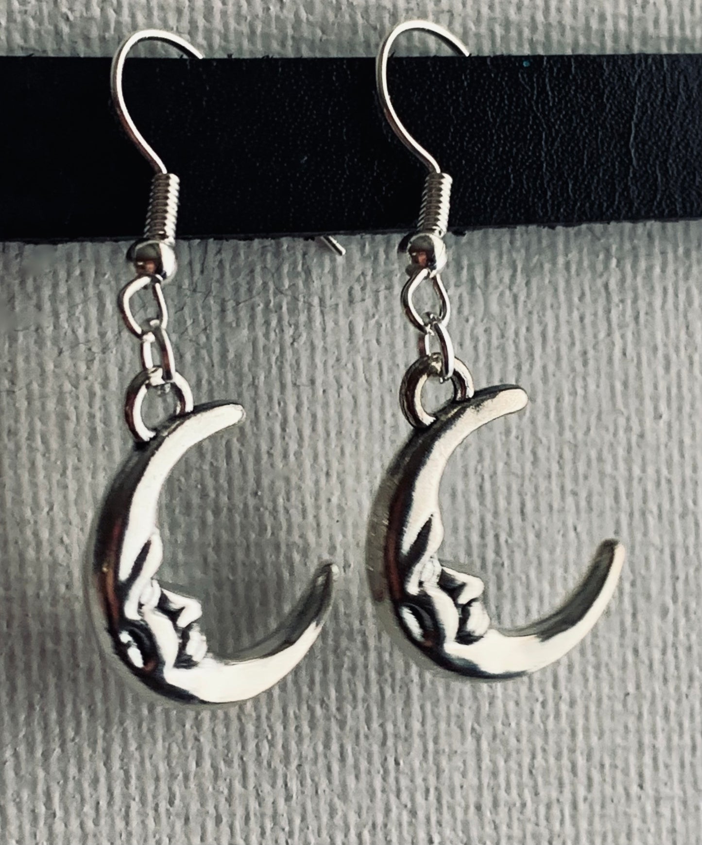 Luna Handmade Silver Plated Crescent Moon Earrings