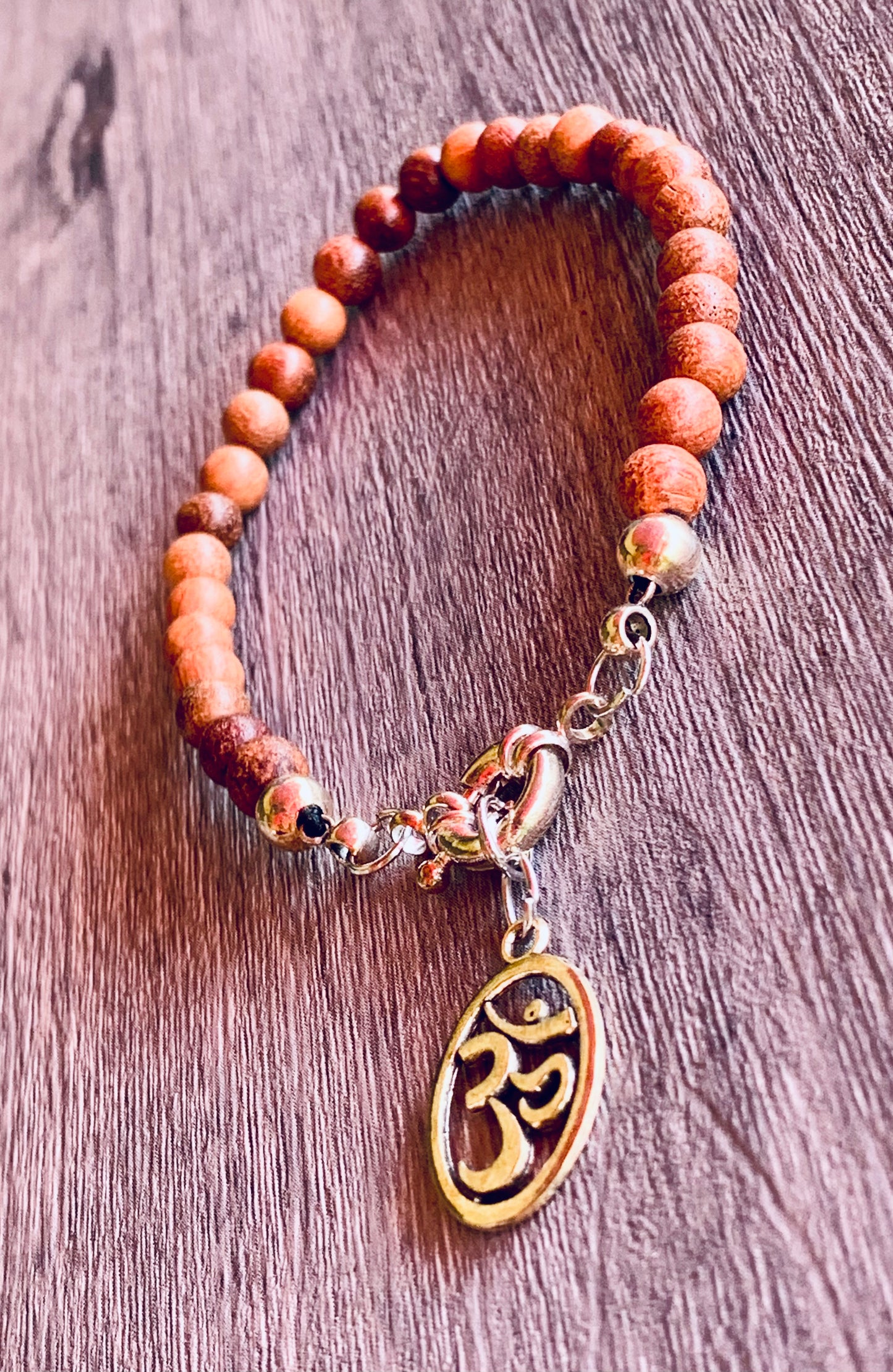 Om Handmade Sandalwood Bracelet/ Anklet with Om Charm – Born Mystics