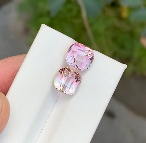 Pair of Pink Bi Color Tourmaline Loose Stones