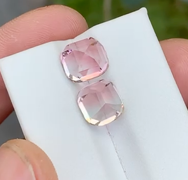 Pair of Pink Bi Color Tourmaline Loose Stones