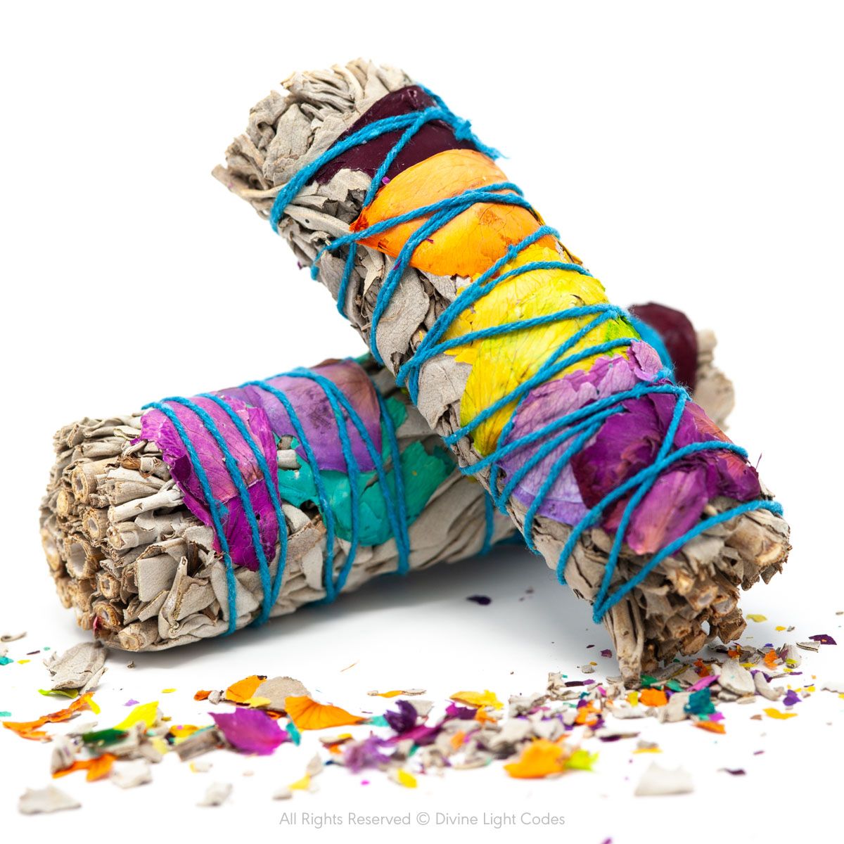 White Sage Bundles - Flower Wrapped - Smudging - Space Clearing Protection