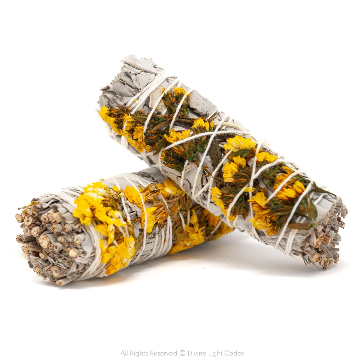White Sage Bundles - Flower Wrapped - Smudging - Space Clearing Protection