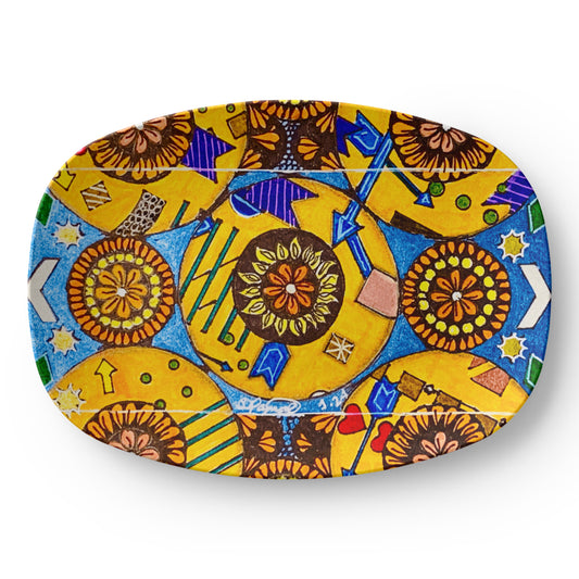 Flower Doodle 10"x14" Platter