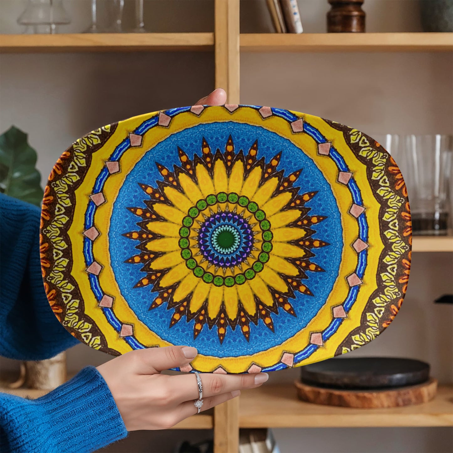 Joyful Mandala 10"x14" Platter