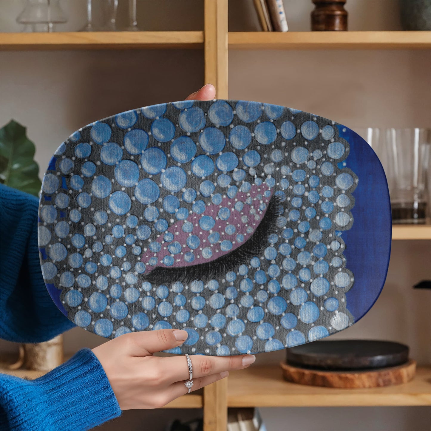 Pearls- The Cosmic Blue Collection 10"x14" Platter