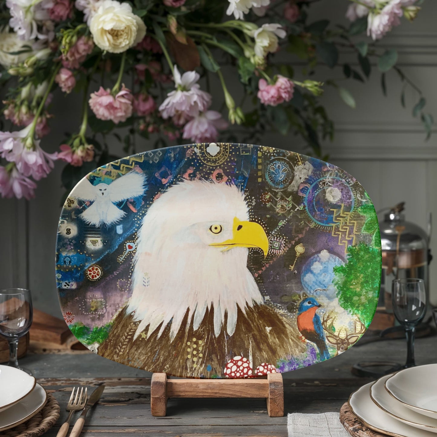 Mystic Eagle & Friends 10"x14" Platter
