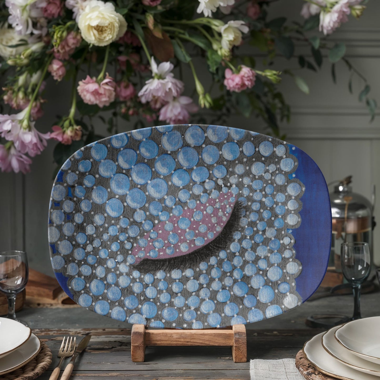 Pearls- The Cosmic Blue Collection 10"x14" Platter
