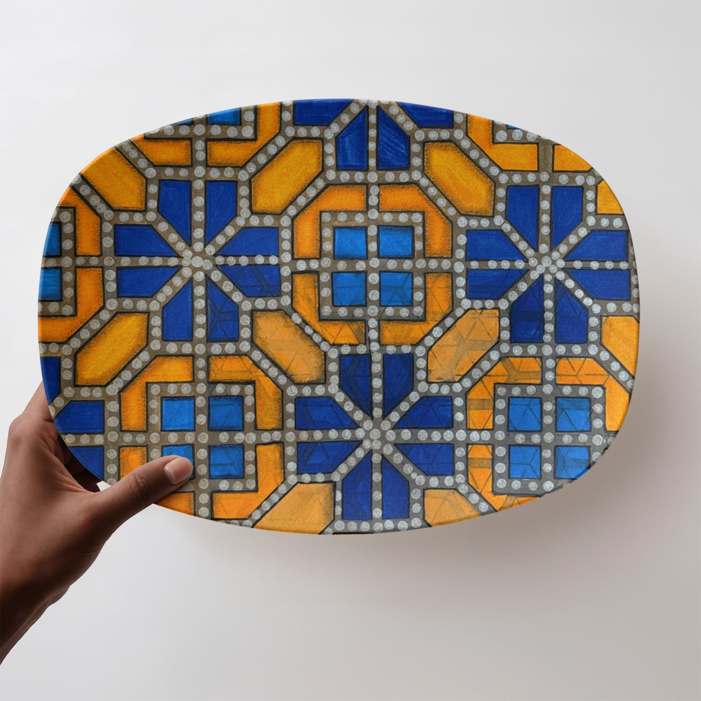 Mosaic Doodle 10"x14" Platter