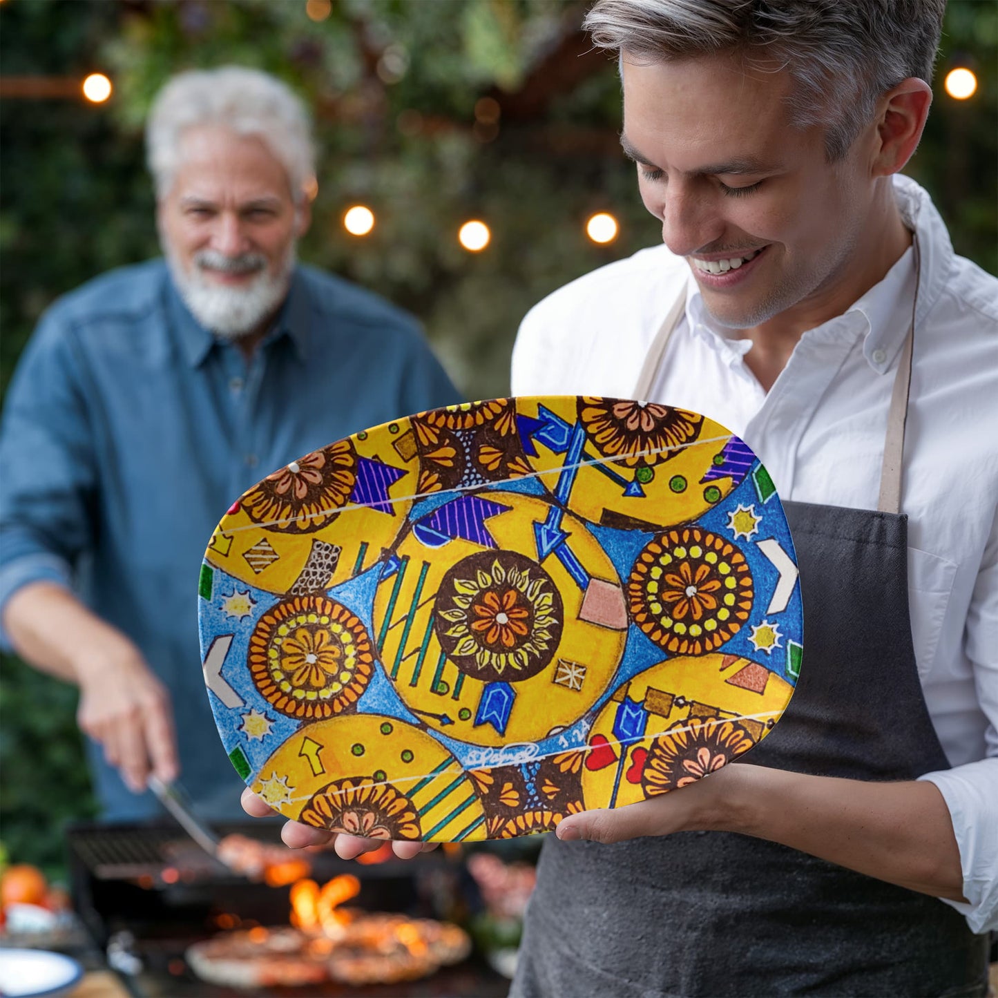 Flower Doodle 10"x14" Platter